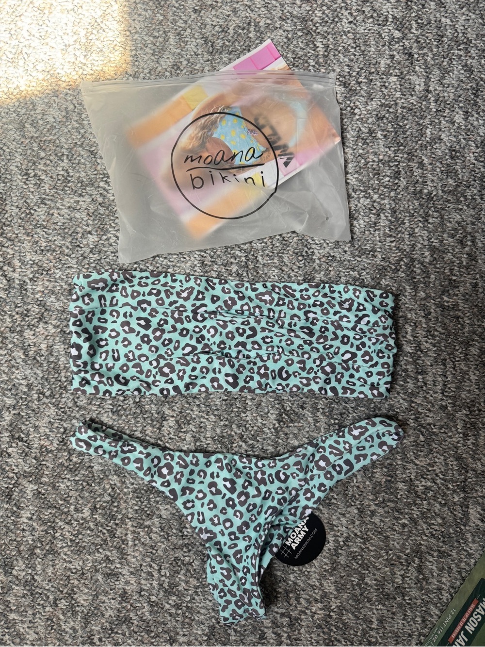Moana Bikini blue jaguar Print Bandeau Bikini Set